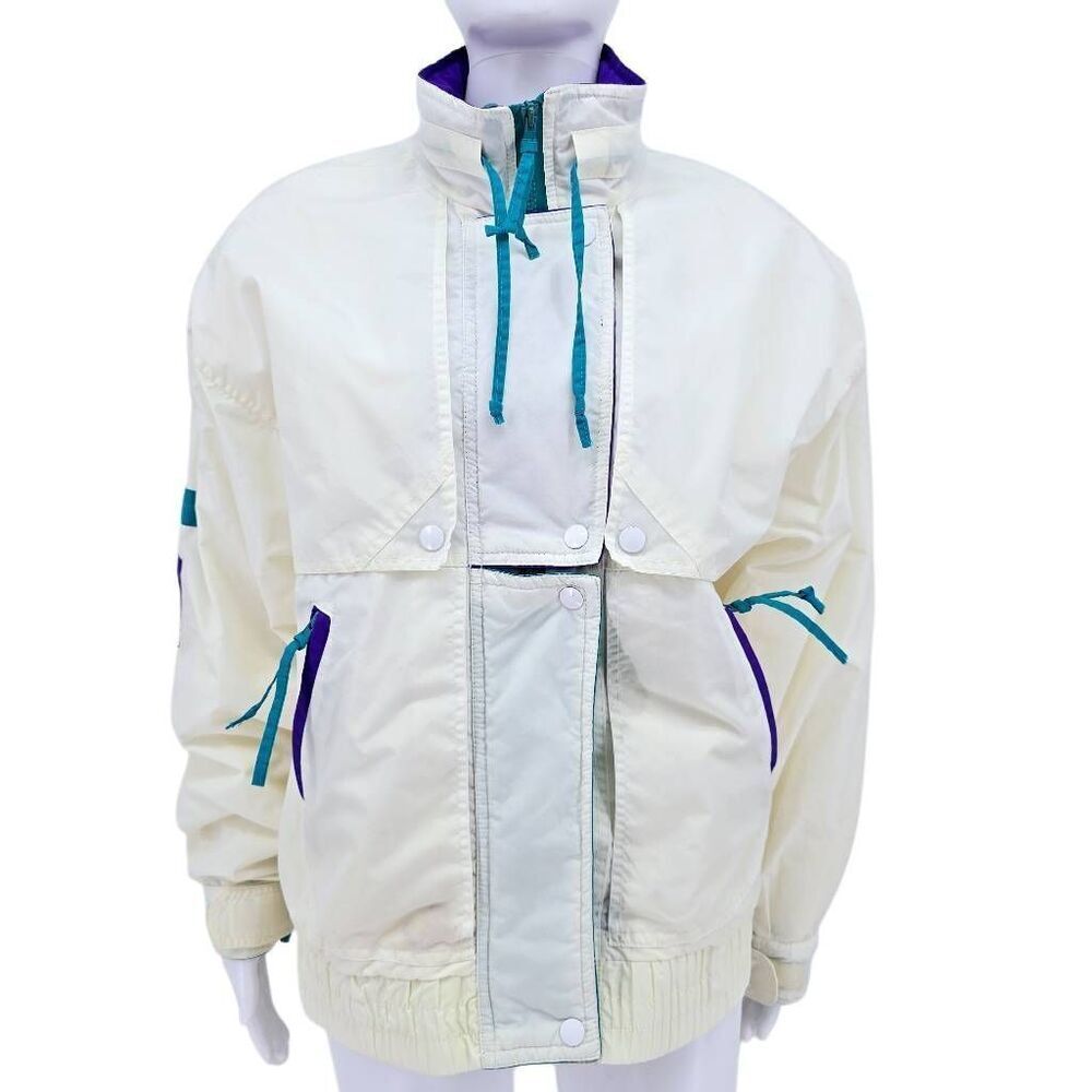 Cabin Creek Men's 90s Windbreaker Jacket White M